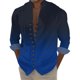 thumbnail image 1 of Camisas Para Hombre Manga Larga Negra Camisa estampada de manga larga con botones sueltos para hombre, vacaciones junto al mar, ocio (Blue, XXL), 1 of 4