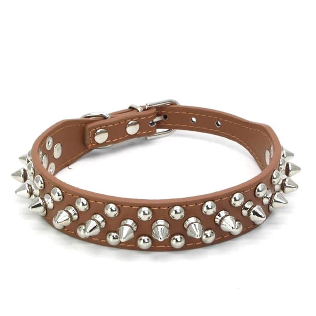 Collar para perros con remaches antimordeduras, collar para mascotas de tamaño mediano y grande, collar para bulldog francés con cadena feroz