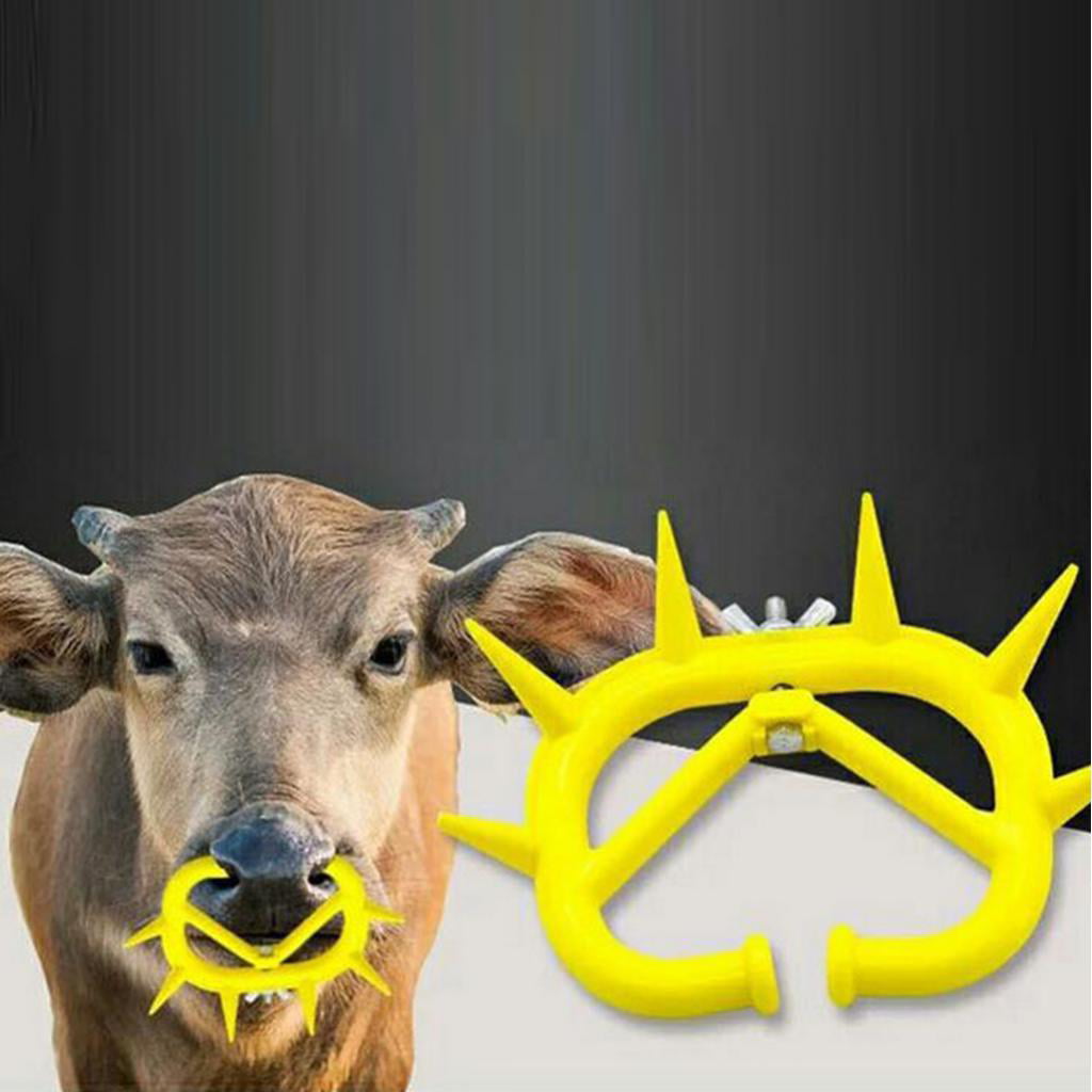 5Pcs Thick Nose Plastic Ring for Bovine Cow Cattle Weaning Thorn Clip Orange 