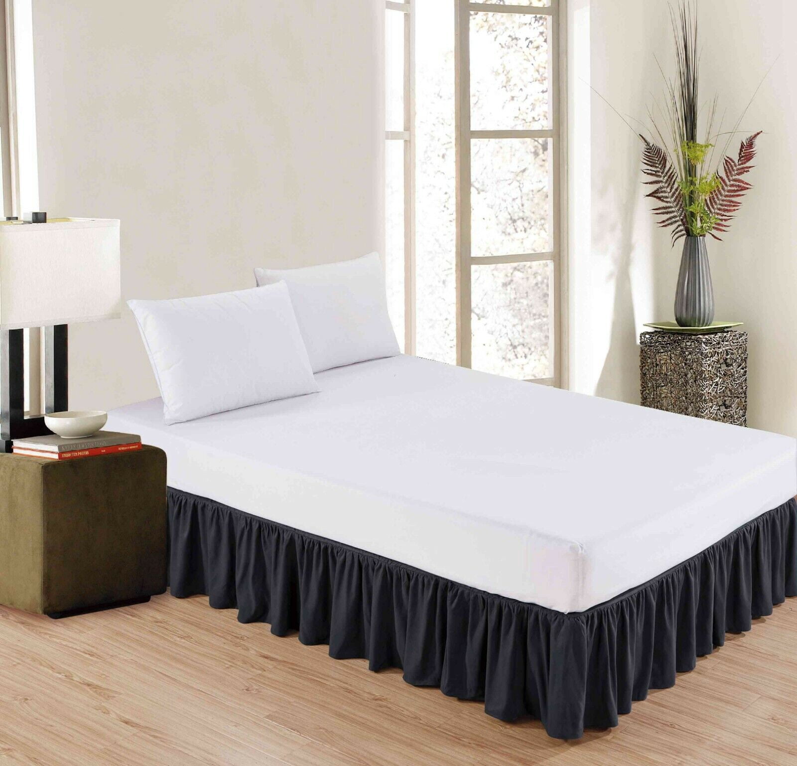 Super Soft Solid Brushed Microfiber 14" Gathered Bed Skirt/ Dust Ruffle