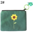 thumbnail image 2 of Flower Coin Purse Cute Canvas Zipper Change Pouch Mini Wallet Bag with Keychain, 2 of 10