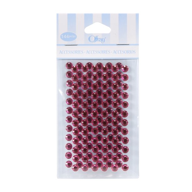 Offray Hot Pink Adhesive Gems