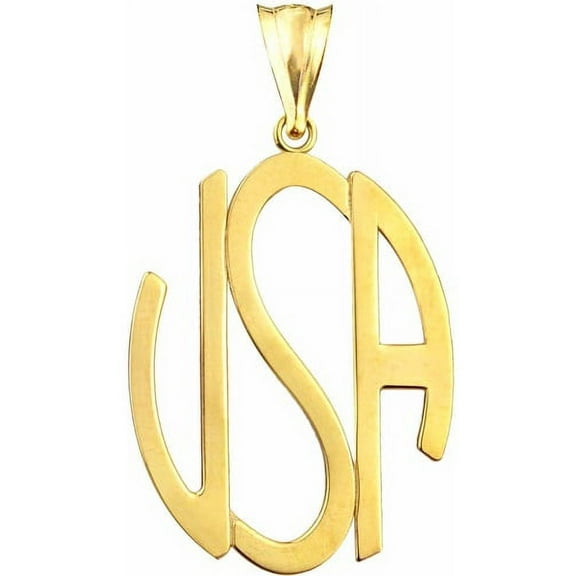 US GOLD 10kt Gold "USA" Charm Pendant