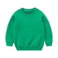 thumbnail image 3 of Tsivenald Boys Crew Neck Warm Sweatshirt, Cotton Long Sleeve Pullover Casual Soft Basic Tops for Kids, Toddler to Teen 10-11 Years, Green, 3 of 9