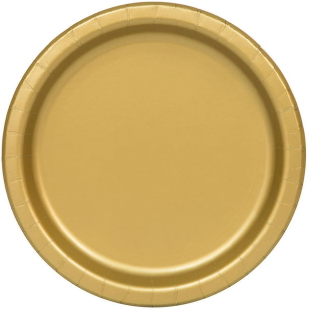 Paper Plates, 9 in, Gold, 20ct
