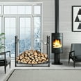 thumbnail image 3 of Gymax 33'' Firewood Rack W/ Removable Kindling Holder Steel Fireplace Wood, 3 of 10
