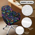thumbnail image 5 of Xixirimido Trick Mushroom Halloween Pattern Office Arm Chair Cover Swivel Dining Chair Slipcover Curved Back Armrest Chair Covers Stretch Desk Chair Protector Cover for Home Office, 5 of 7