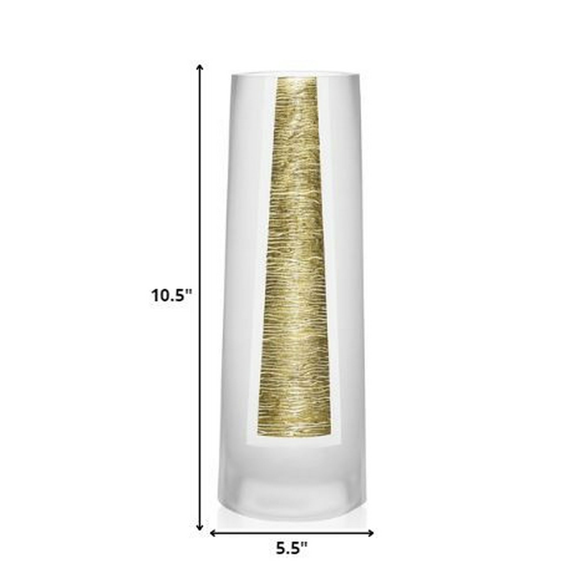 10.5 Mouth Blown Hand Decorated Standard Gold Vase 10.5 Mouth Blown Hand Decorated Standard Gold Vase