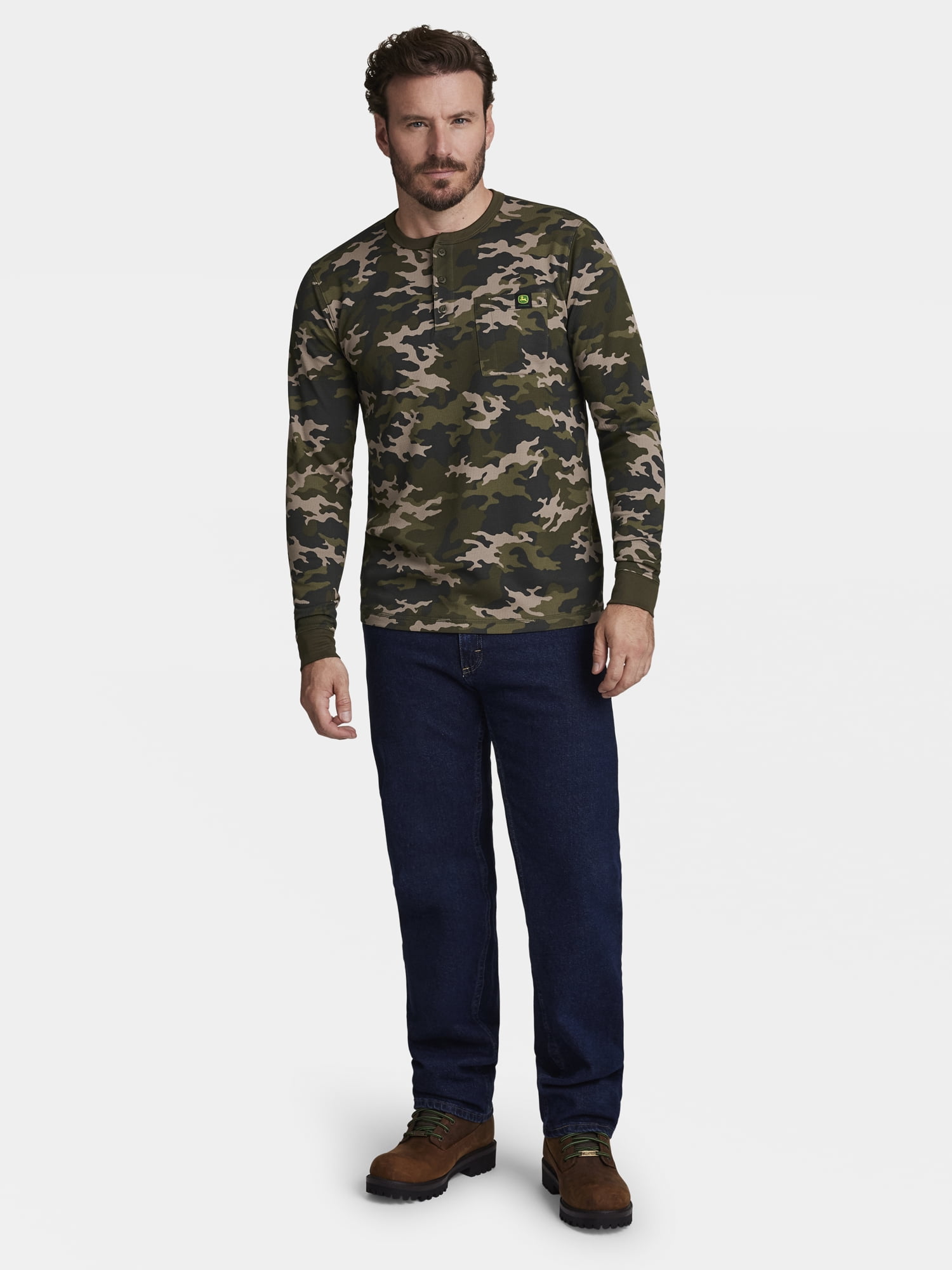 John Deere Men’s Warmth Shield™️ Long Sleeve Thermal Pocket Henley, Sizes S - 3XL