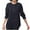 Blue, variant on Timegard Blouse for Women Plus Size Long Sleeve Button Round Neck Loose Lightweight Casual Office Shirts Tops