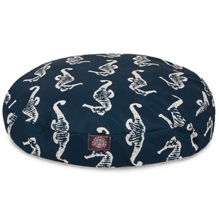 UPC: 0788995508915 | Majestic Pet | Sea Horse Round Pet Bed For Dogs  Removable Cover  Navy  Medium