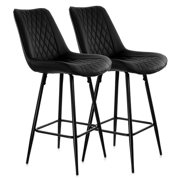 Elama Bar Stool, Black, Set of 2