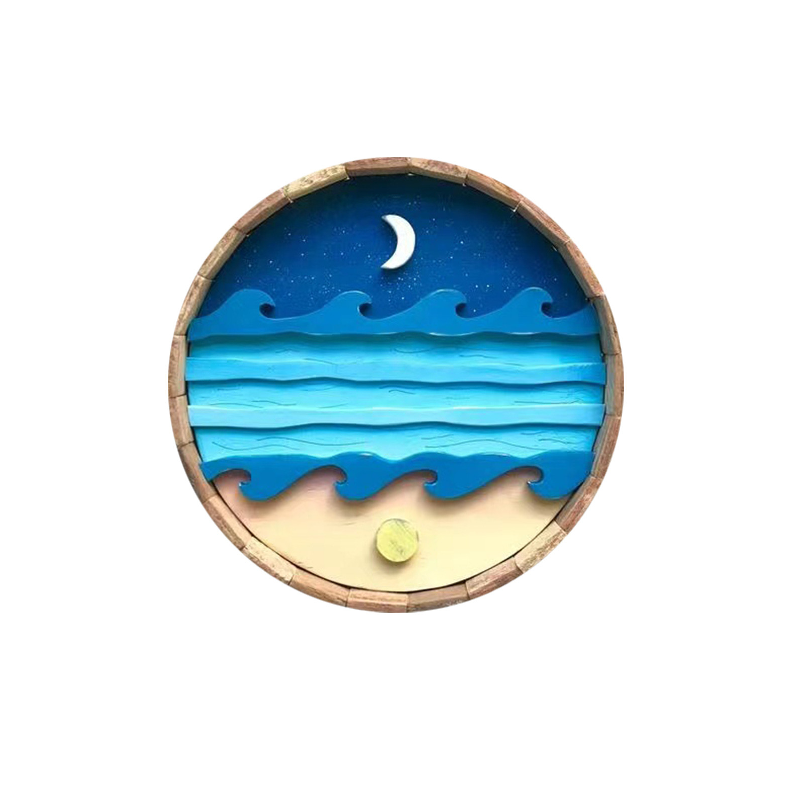 Wooden Mountain Round Wood Wall Art Mountain Wood Art Reclaimed Wood