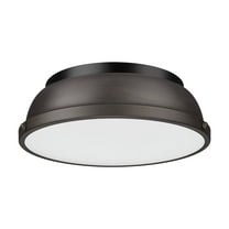 Yep by Golden Lighting Duncan 2-light Flush Mount in Matte Black and Rubbed Bronze shade