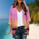 thumbnail image 1 of Cárdigan de playa para mujer, estilo hawaiano, informal, moderno, estampado, de manga larga, de poliéster, 1 of 6
