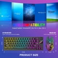 thumbnail image 2 of ZIYOULANG T50 60% Wireless RGB Gaming Keyboard and Mouse 4000mAh Rechargeable, 64 Keys TKL Ultra Compact Design, Lightweight Gaming Mouse for PC MAC PS4 Xbox Office Gamers-Black, 2 of 9