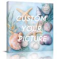 thumbnail image 2 of Coastal Beach Wall Art Painting on Canvas, Summer Starfish Nautical Shell Ocean Canvas Art Home Prints Wall Art Framed Modern Artwork for Living Room Bedroom Wall Decor 8x8in, 2 of 9