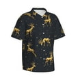 thumbnail image 2 of Bixox Men's Hawaiian Shirts Men's Christmas Deers Print Short-Sleeve Shirt-Medium, 2 of 8