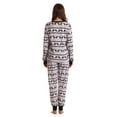 thumbnail image 3 of #FollowMe Women's Printed Henley Thermal Underwear Set with Jogger Pant (Moose Love, Small), 3 of 3