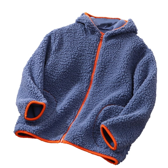 Toddler Boys Girls Long Sleeve Winter Solid Hooded Zippered Coat Jacket Thicken Warm Outwear For 3-4 Years