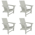 thumbnail image 3 of WestinTrends Ashore 4-Piece Foldable Adirondack Chair Set, All-Weather Poly Lumber, Modern Farmhouse Patio Seating, Sand, 3 of 9