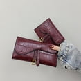 thumbnail image 3 of Cartera de mujer, billetera plegable larga, billetera para el hogar, billetera con estampado de piedras retro, tarjetero, 3 of 4
