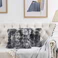 thumbnail image 3 of Home Soft Things Tie-Dyeing Heavy Faux Fur Pillow Covers, Set of 2, 20"x20", Black Grey, 3 of 8