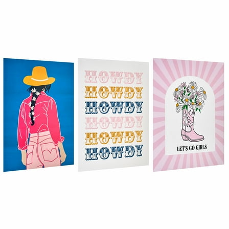 American Art Decor Cowgirl 11" x 14" 3-Piece Print Set