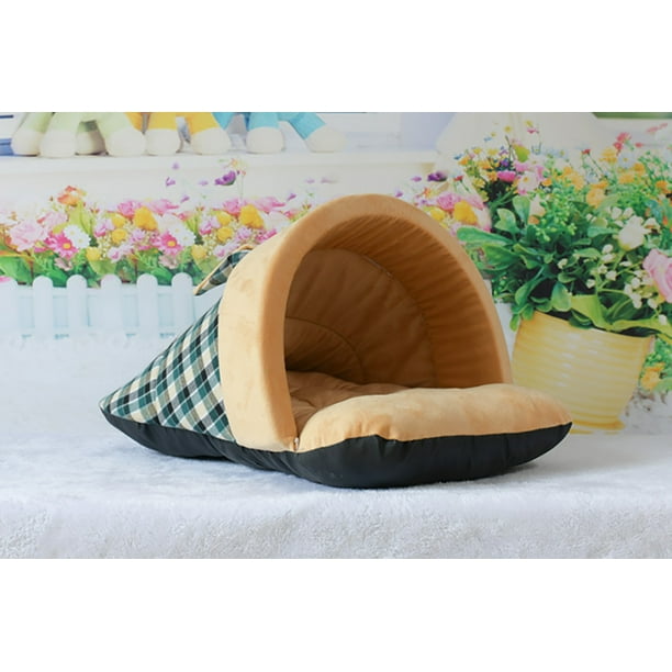 Nobrand Pet Bed Creative Slipper Design Grids Soft Plush Cat Cushion Dog Winter Bed Other