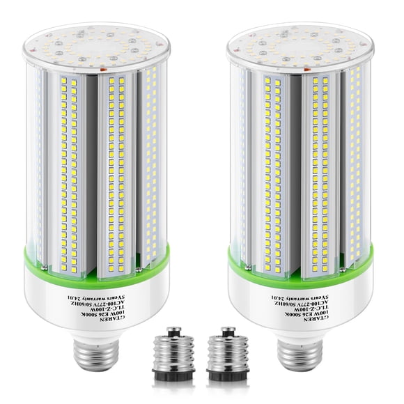 2-Pack 100W LED Corn Bulbs,5000K,AC110-277V,14000lm,E26/E39 Base,LED Replacement Metal Halide HID CFL for Commercial Industrial Lighting Warehouse Hi