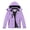Purple, variant on Kids Girls Winter Ski Jacket Fleece Lined Windproof Waterproof Jackets Removable Hood