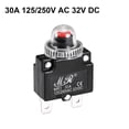 thumbnail image 3 of Thermal Circuit Breakers 30A 125/250V AC 32V DC Push Button Reset Overload Protectors Switch with Waterproof Cap 2 Pcs, 3 of 4
