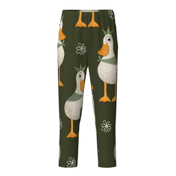 Xecao Mallard Ducks Wild Birds Print Teenagers' Pajama Pants Long Sleep Pants Soft Elastic Waist Pajama Bottoms Elastic waist with 2 Pockets 5-16 Years-XS(5-6)