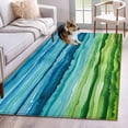thumbnail image 2 of Blue Green Large Area Rugs for Bedroom Living Room, Soft Non Slip Carpet Bedside Rug, Gradient Watercolor Modern Abstract Art Rectangular Floor Cover Kitchen Accent Rug 3'x5' for Dining Room/Office, 2 of 9