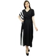 thumbnail image 2 of Bimba Womens Long Rayon Side Pannels Kaftan With Belt Designer Cover Up Caftan Maxi Night Dress, 2 of 8