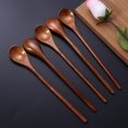 thumbnail image 4 of EeaseMX Juego de 5 cucharas de madera natural ecológicas para comer, mezclar, remover, cocinar, tomar café, té, postres, 4 of 8