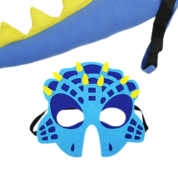 Máscara De Dragón Multicolor Para Disfraz, Halloween Y Cosplay Infantil, Elástica Y Ligera De Espuma, Talla Única (Negro)