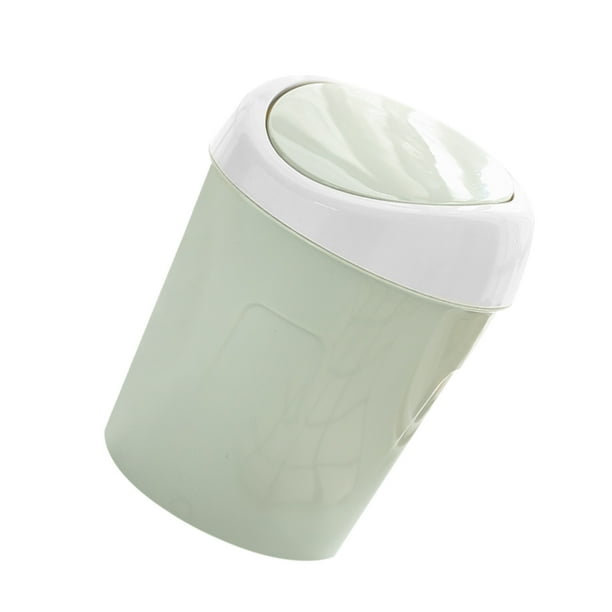 Inteprter Cubo de basura de plástico para sala de estar, contenedor de basura pequeño, portátil, multiusos, papelera, contenedor verde Type2 NO2 Inteprter HA003874-02