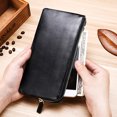 thumbnail image 3 of Lubelski Deabolar Men Solid Color Faux Leather Long Wallet Card Phone Holder Clutch Purse, 3 of 7