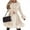 Beige, variant on Winter Fashion Lapel Women Faux-Fur Patchwork Long Leather Jacket Coat