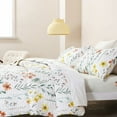 thumbnail image 2 of Johnpey 3-Piece White Flower Leaves Quilt Bedding Sets, King, 2 of 6