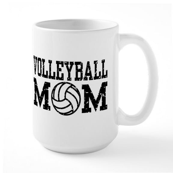 CafePress - Volleyball Mom Large Mug - 15 oz Ceramic Large White Novelty Mug