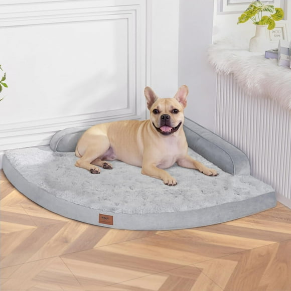 Cama ortopédica para perros MEKIY con forma de huevos de espuma, color gris medio