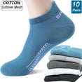 thumbnail image 2 of 10 par/lote de calcetines de alta calidad para hombre, calcetines deportivos de algodón transpirables al tobillo, malla informal atlética de verano, calcetines cortos de corte fino, regalos Tan Jianjun unisex, 2 of 2