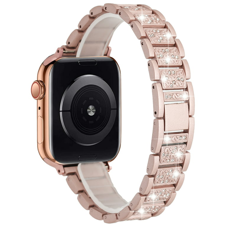 Luxury Apple Watch Mens Band, Premium Steel Fit Ultra 8 7 6 41 45 49mm Rose Gold / 38mm, 40mm, 41mm