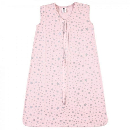 UPC: 0660168522778 | Hudson Baby Infant Girl Cotton Sleeveless Wearable Sleeping Bag  Sack  Blanket  Silver Pink Star  12-18 Months