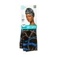 thumbnail image 2 of KISS COLORS & CARE Satin Hair Wrap Scarf 60" Extra Long, Luxury Black & Blue, 2 of 11