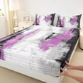 thumbnail image 3 of jejeloiu Abstract Geometric Stripes Queen Sheet Sets,Pink Black Batik Bed Set For Men Women 4pcs, 3 of 7