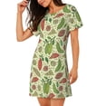 thumbnail image 2 of Daiia Finger Lime Fruits Print Women's Nightshirt Soft Nightgowns for Women Short Sleeve dress Short-sleeved Sleepwear, 2 of 6