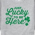 thumbnail image 3 of Instant Message - Just Lucky To Be Here - Men's Crew Neck Fleece Pullover, 3 of 6